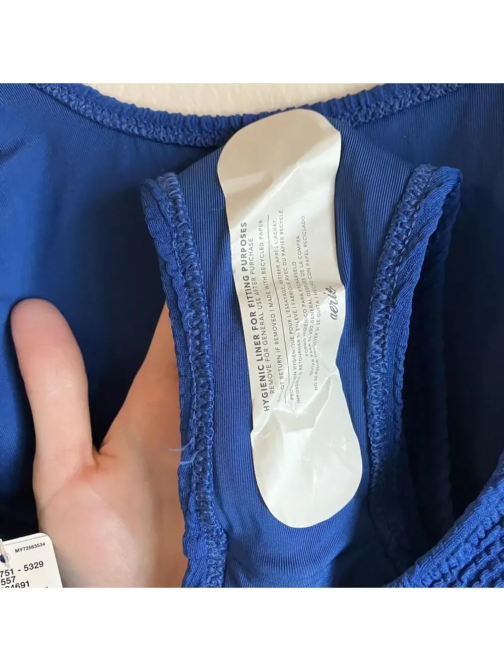 New Aerie Swim Suit Ribbed Aqua Blue Real Good One Piece Cheekiest UPF 50 Small
